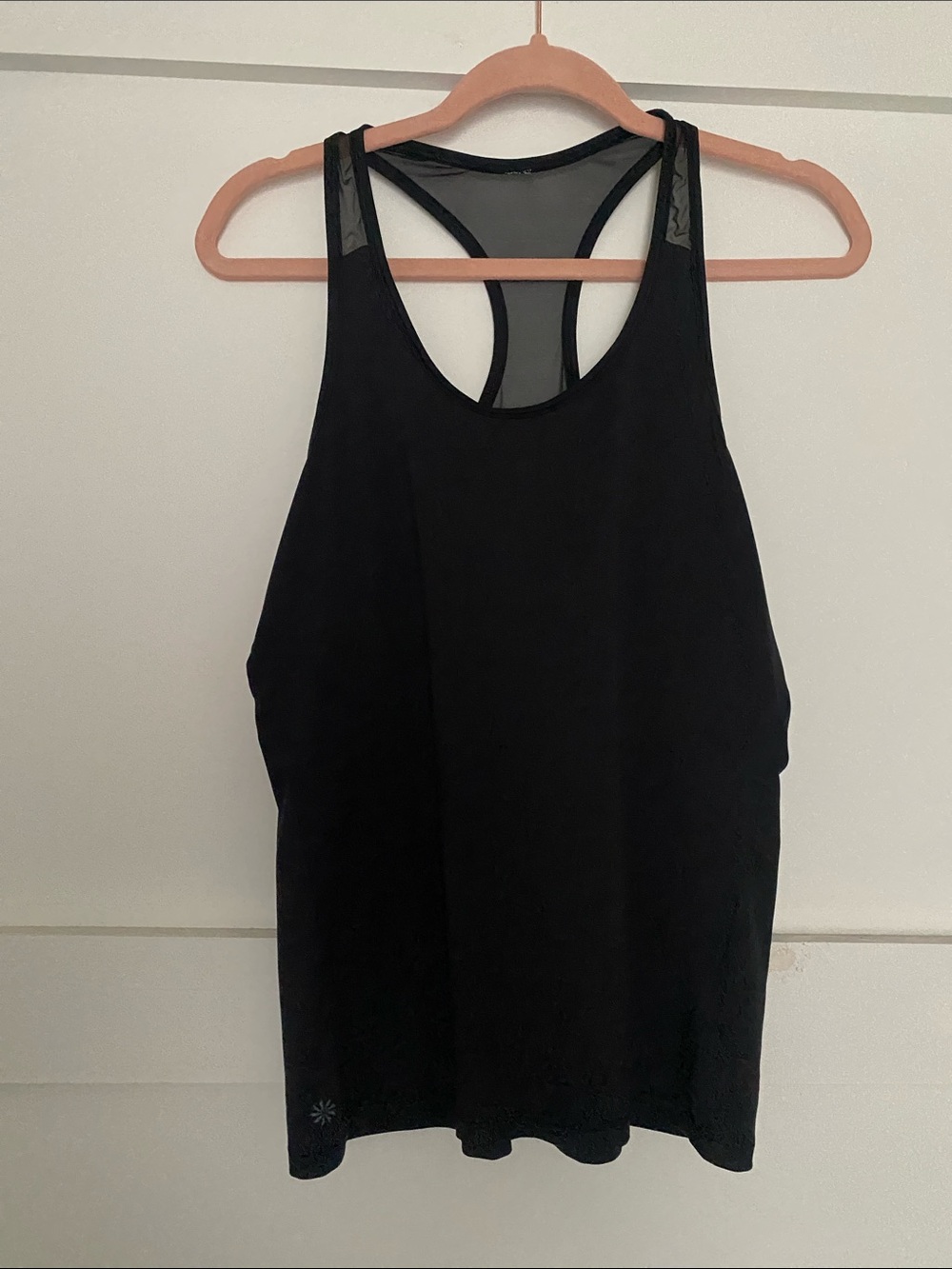 Athleta Black Racerback Tank with Mesh Back